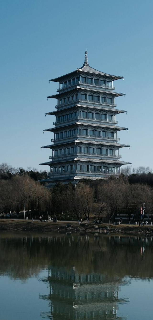 Qujiang and Big Wild Goose Pagoda in xian
