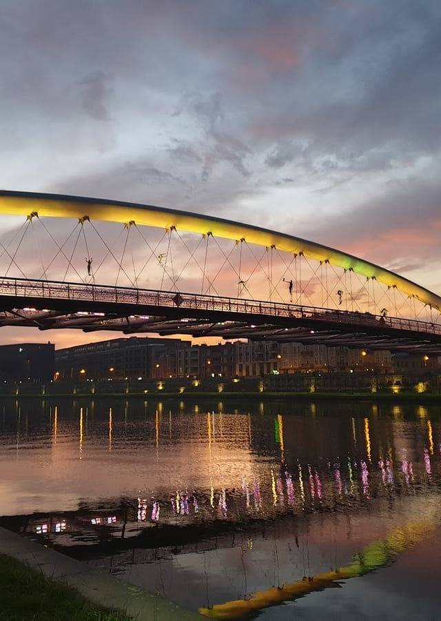 Vistula Boulevards and Bernatek Footbridge in Krakow