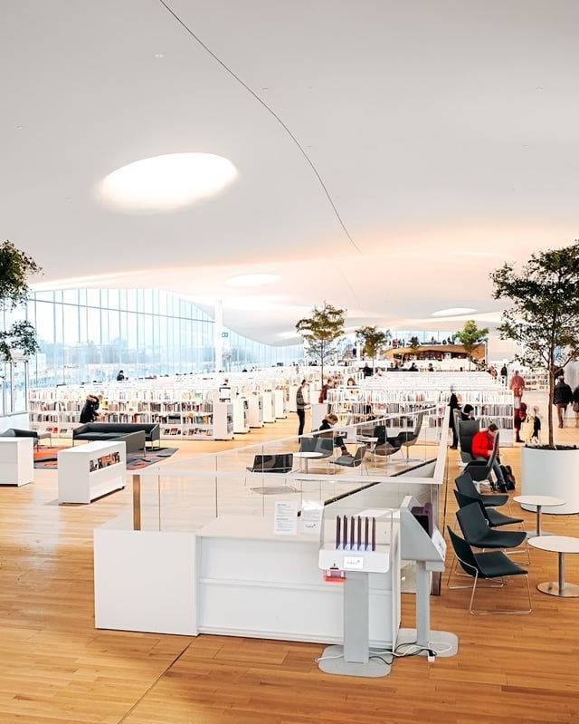 Oodi Central Library and Töölönlahti in Helsinki