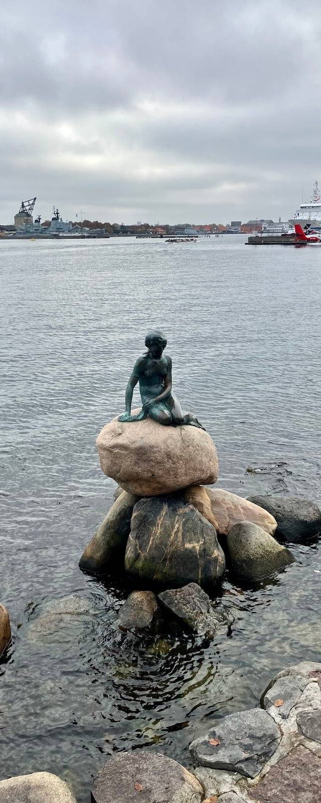 The Little Mermaid and Kastellet in Copenhagen