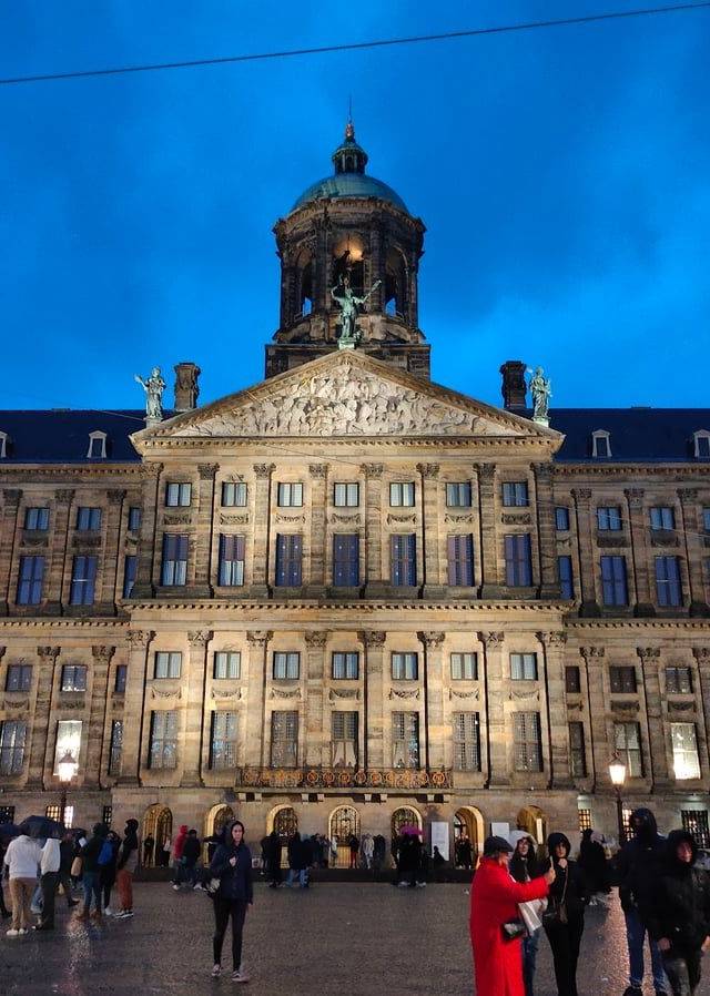 Royal Palace Amsterdam and Dam Square in Amsterdam