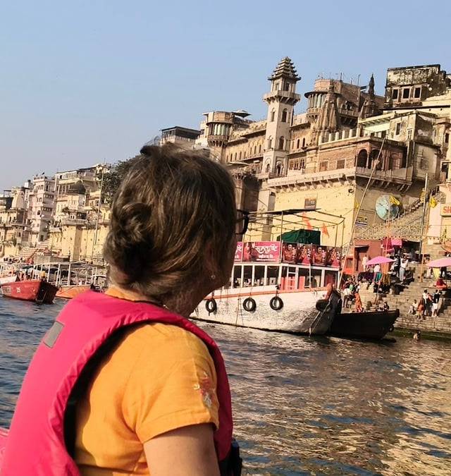 Ganges sunrise boat route in Varanasi