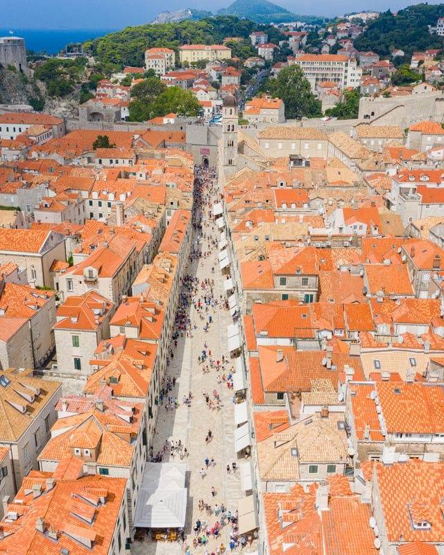 Stradun and Pile Gate in Dubrovnik