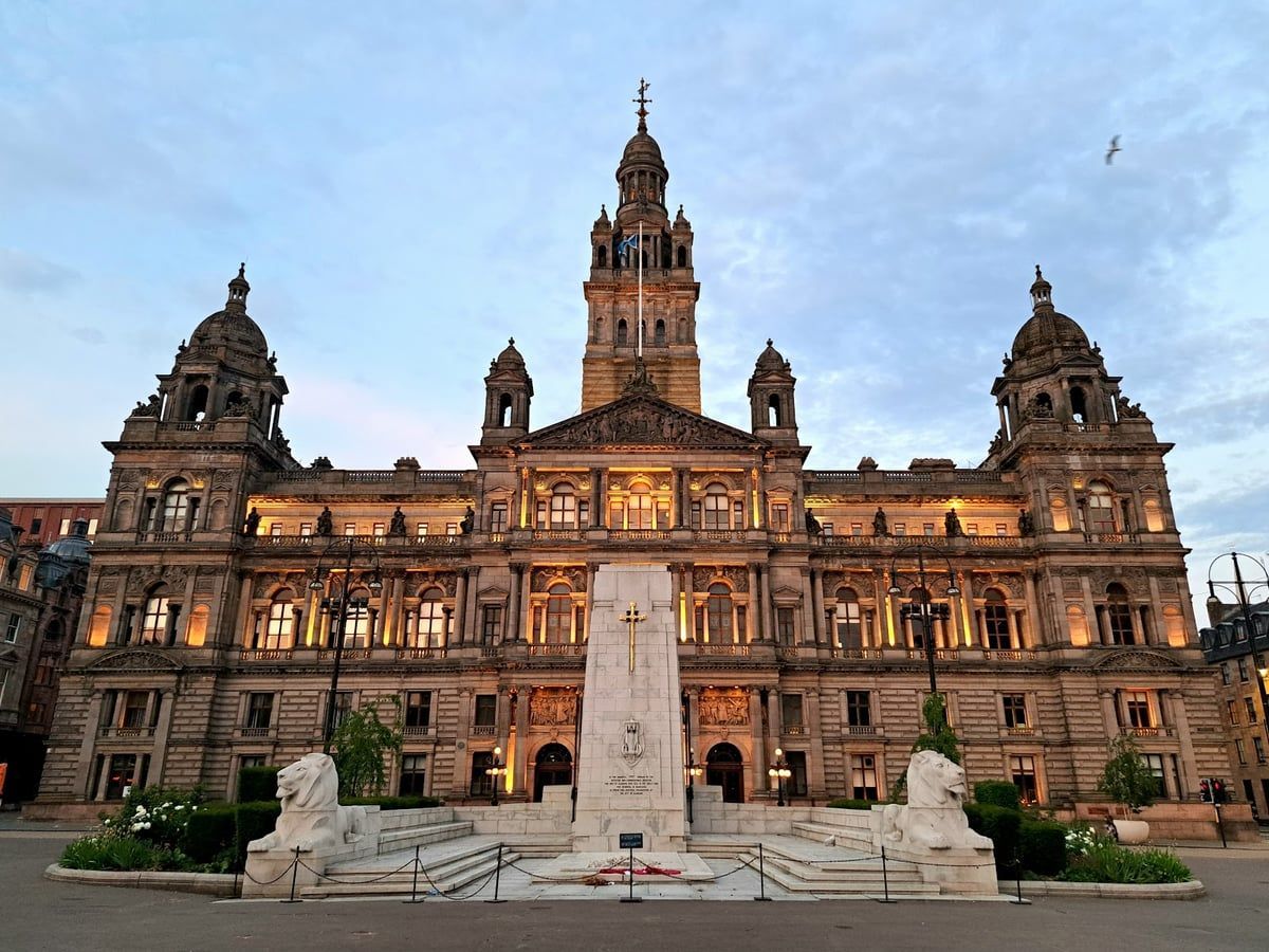 George Square and City Chambers in Glasgow